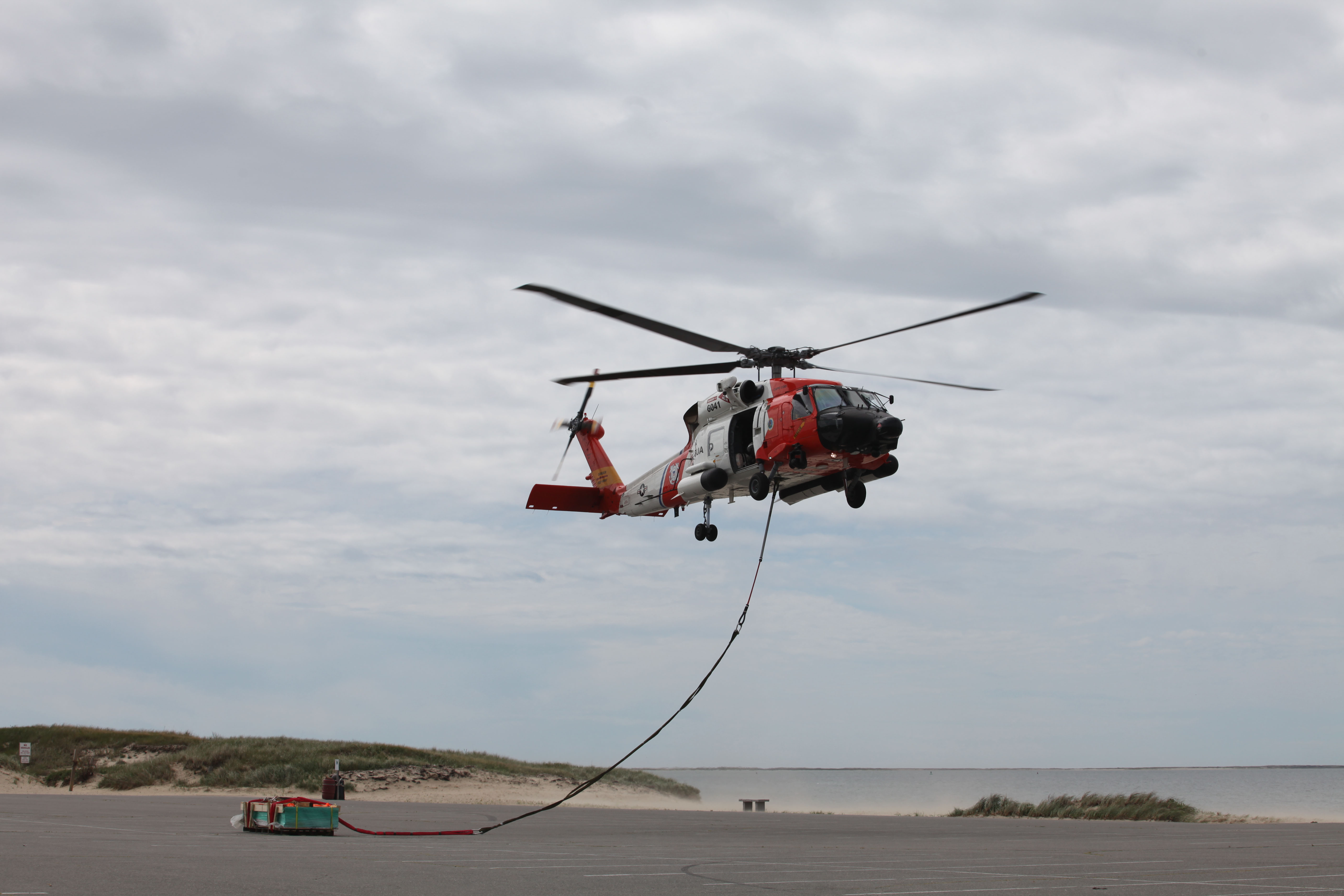 Coast Guard Helicopter Crew Delivers Cargo for Monomoy Lighthouse