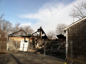 A burned out shell is all that remains of the building that was the Fabric Corner on Spring Bars Road. The fire is being investigated as an arson.