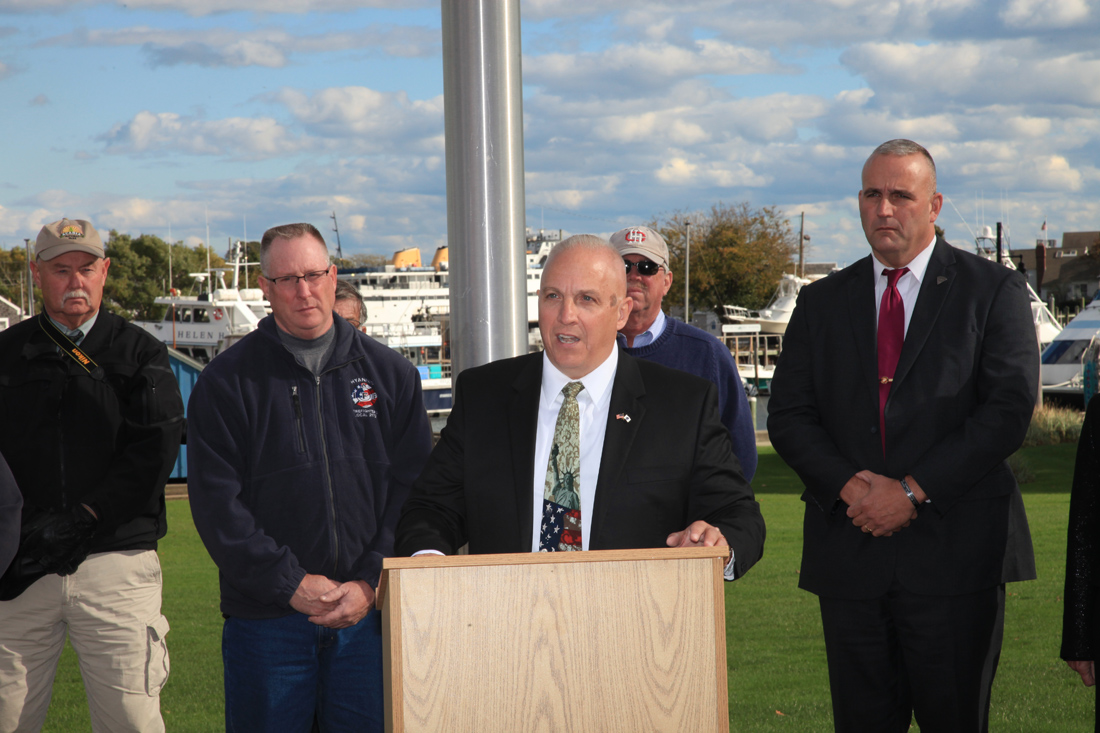 Candidate Schiavi Gives Speech At Aselton Memorial Park
