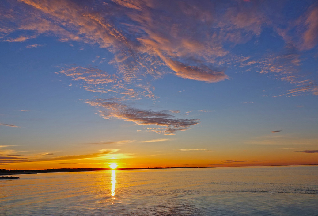 Sunrise With Crescent Moon At Forest Beach!