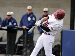 UMass-Amherst outfielder Dylan Morris slugged his first collegiate home run on Easter Sunday.  Photo courtesy UMass-Athletics