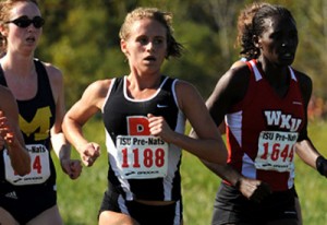 Former Ivy League record setter Liz Costello, a Newton, Mass. native, is one of the elite women ready for Sunday's big race, seen here while competing at her alma mater, Princeton. Photo courtesy of Princeton University Athletics