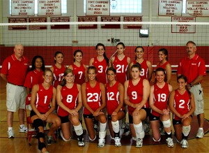 Maribeth Martin, seen her with the 2008 Barnstable High Red Raiders State champions. Photo courtesy of the BHS Atlhetic Hall of Fame