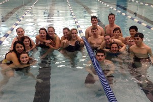 The St. John Paul II co-ed varsity swim team took a pair of firsts yesterday but fell to Nantucket 95-55 in their season-opener. Photo courtesy of Jena Brown