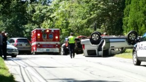 The scene after a three vehicle crash around noon Saturday on Stony Brook Road in Brewster. Capecod.com's Justin Saunders reporting.