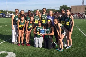 The Dennis-Yarmouth girls' track and field team was awarded its 3rd straight MIAA Sportsmanship Award last week after a 10th place finish at the state championships in Fall River. Photo courtesy of Jim Hoar