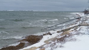 CCB MEDIA PHOTO High tide at Millway Beach in Barnstable Village Sunday 