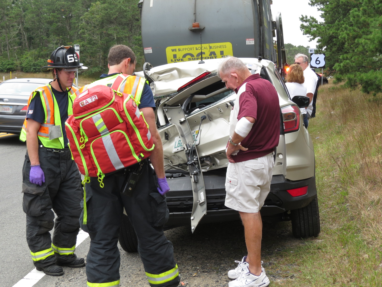 VIDEO Three vehicle crash injures one, slows traffic on Route 6 in Harwich