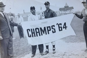Manny Robello and Cape Cod Baseball League Hall of Famer Jim Hubbard.
