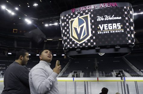 People tour T-Mobile Arena during an event to unveil the name of Las Vegas' National Hockey League franchise, Tuesday, Nov. 22, 2016, in Las Vegas. The team will be called the Vegas Golden Knights. (AP Photo/John Locher)