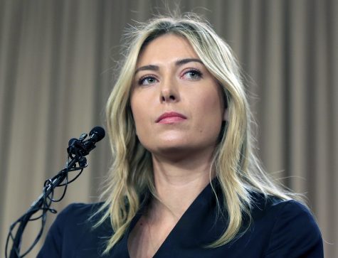 FILE - This is a Monday, March 7, 2016 file photo showing tennis star Maria Sharapova speakings about her failed drug test at the Australia Open during a news conference in Los Angeles. Sharapova says she's headed to Harvard Business School while she serves a two-year doping ban. Representatives for Harvard and Sharapova didn't immediately comment Monday, June 27, 2016. (AP Photo/Damian Dovarganes, File)