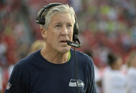 Seattle Seahawks head coach Pete Carroll during the first quarter of an NFL football game against the Tampa Bay Buccaneers Sunday, Nov. 27, 2016, in Tampa, Fla. (AP Photo/Phelan Ebenhack)