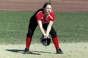 Barnstable High's Ashlie Curtiss picked up a pair of key hits and played solidly up the middle in Monday's 12-8 win over Nauset. Sean Walsh/Capecod.com Sports