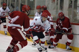 Barnstable High School's Donnie Brodd went down fighting yesterday afternoon, but his Red Raiders were eliminated from postseason play by Hingham, 7-2. Sean Walsh/Capecod.com Sports