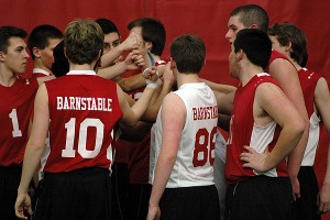 The Barnstable High boys' volleyball team notched its first win of the spring campaign, 3-1, over Taunton on the road Wednesday afternoon. Sean Walsh/Capecod.com Sports