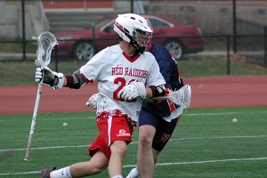 Bo Delaney netted a pair of goals for the Barnstable Red Raiders in their 12-4 win over the host Sandwich Blue Knights Saturday. Sean Walsh/Capecod.com Sports Photos
