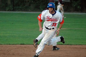 UConn's Bobby Melley heads for third on Colby Bortles' double in the fifth inning. Sean Walsh/Capecod.com Sports