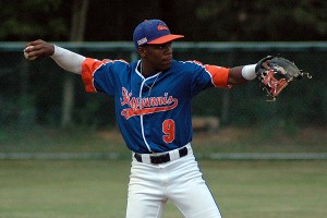 Hyannis shortstop Errol Robinson (Ole Miss) 3-4 Saturday night with one RBI to help give Hyannis pitcher Devin Smeltzer (FGCU) all he would need for his complete-game no-hitter. Sean Walsh/Capecod.com Sports