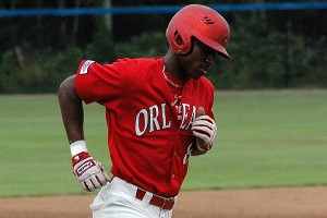Kyle Lewis (Mercer) belted a solo home run for Orleans but it was all the Firebirds could muster in last night's playoffs loss to Y-D. Sean Walsh/Capecod.com Sports