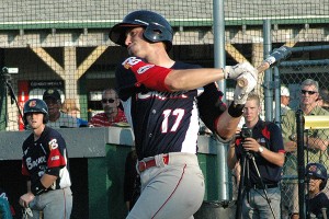 Bourne Braves' Reid Humphreys (Mississippi State) drove in a key run in his team's 5-3 win last night at Red Wilson Field. Sean Walsh/Capecod.com Sports