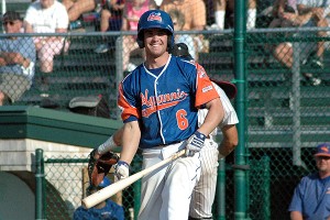 Cal-State Fullerton's Tristan Hildebrandt had plenty to smile about Tuesday night as he rapped out four hits and drove in three runs to pace the Hyannis Harbor Hawks to a 9-5 win over Cotuit. Sean Walsh/Capecod.com Sports