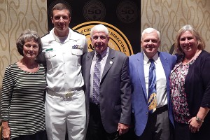 (From left) Kathy Corradi, MMA 2/C Alex Rozak, Bob Corradi, MMA Capt. Ed Rozak and new MMA Athletic Director Trish O'Brien at the UnderArmour National Athletic Director of the Year Award Ceremony in Orlando, Florida. Photo Courtesy of MMA Athletics