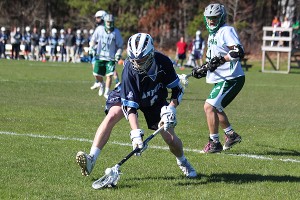 Sandwich High School's Zack Gorrasi netted six goals and added an assist Tuesday afternoon to lead the Blue Knights to a 13-8 win over the host D-Y Dolphins. Phil Garceau photo for Capecod.com Sports