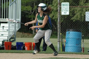 Dennis-Yarmouth's Ali Plucinski plunked in the go-ahead run in the fifth inning in the Dolphins' 8-run deluge. Sean Walsh/Capecod.com Sports