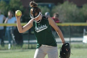 Dennis-Yarmouth ace Sammi Feinstein was a portrait of poise and precision in her 4-0 shutout over the Marshfield Rams for share of the ACL title Friday night. Sean Walsh/Capecod.com Sports