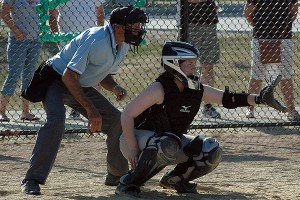 D-Y catcher Maggie Johnson was spectacular behind the plate and when hitting: she went 4-4 on the day. Sean Walsh/Capecod.com Sports