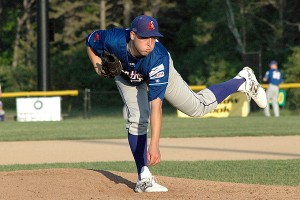 Chatham Anglers' southpaw Daniel Castano (Baylor) had a strong start last night versus the Bourne Braves but go the no-decision. Sean Walsh/Caepcod.com Sports