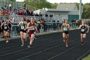 Falmouth's High School's Alexa Johnson wins the girls' 100m race. Sean Walsh/Capecod.com Sports