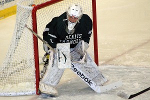 Dennis-Yarmouth goalie Justin Servidori and his D-Y Dolphins will face Coyle Cassidy this week in the Division 2 South boys' hockey tournament. Sean Walsh/Capecod.com Sports file photo