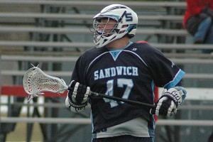 Sandwich High's Alec Henderson scored five goals for the second straight game to pace the Blue Knights to a 9-8 win over Barnstable in Hyannis yesterday afternoon. Sean Walsh/Capecod.com Sports
