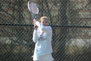 Falmouth High School freshman Julia Moskal delivered a huge win for the Clippers Monday against Barnstable, but the Clippers fell, 3-2. Sean Walsh/Capecod.com Sports
