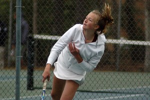 Falmouth freshman Julia Moskal notched one win in yesterday's MIAA South Sectionals, but then fell in the second round. Sean Walsh/Capecod.com Sports