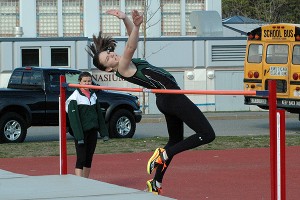 Dennis-Yarmouth's Katie Holmes paced the Dolphins to a 116-20 victory over Monomoy Monday, winning the high jump and triple jump. Sean Walsh/Capecod.com Sports