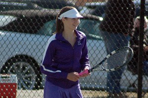 M-V's Lizzie Williamson notched a superlative win at number one singles yesterday against St. John Paul II in a tough, 3-2 win. Sean Walsh/Capecod.com Sports