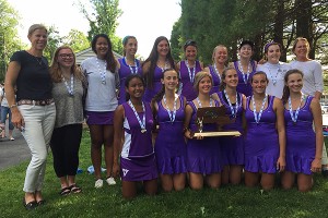 TheMartha's Vineyard girls' tennis team finished a perfect 22-0 and the MIAA Division 3 State champions. Photo courtesy of Liz Roberts