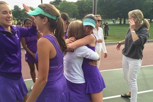 A time to celebrate: The VIneyard tennis girls are heading to the Division 3 state championship on Friday. Photo courtesy of Liz Roberts