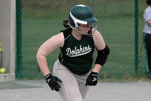 Dennis-Yarmouth catcher Maggie Johnson continued her torrid pace at the plate Wednesday with a pair of hits against the Red Raiders. Sean Walsh/Capecod.com Sports