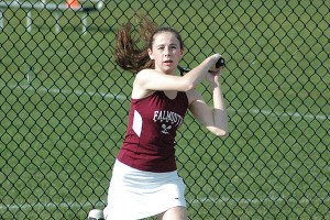 Falmouth junior co-captain Marysia Moskal helped the Clippers get by Milton yesterday afternoon with her win at number two singles. Sean Walsh/Capecod.com Sports 