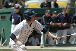 Southern Maine's Nick Bowie watches the flight of the ball in early action at the NCAA DIII New England Regionals at Whitehouse Field in Harwich. Sean Walsh/Capecod.com Sports