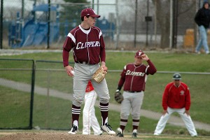Falmouth High sophomore righty Nick Couhig struck out nine and went 2-3 at the plate in the Clippers' 8-1 win over the visiting Red Raiders Monday afternoon. Sean Walsh/Capecod.com Sports Photos