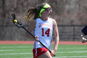 Barnstable High's Nicole Derosier cradles the ball in Saturday's 15-2 victory over the visiting Nantucket Whalers. Phil Garceau photo for Capecod.com Sports