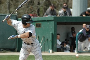 Southern Maine's Jake Welch reacts to the pitch about to hit him in Thursday's opener of the NCAA DIII New England Regionals at Whitehouse Field. Sean Walsh/Capecod.com Sports