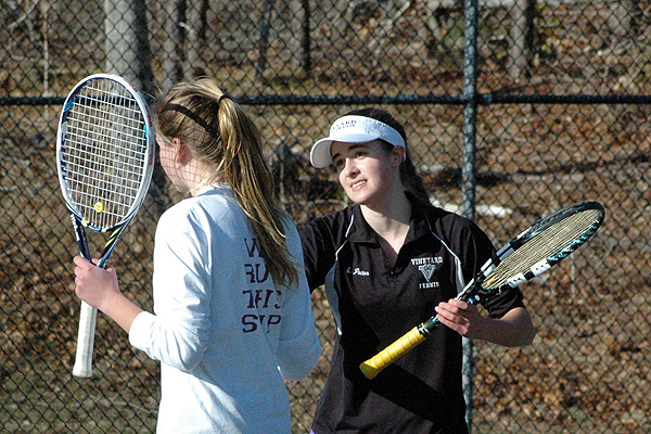 Martha's Vineyard remained unbeaten at 10-0 on the season with a 4-1 win over the top-shelf Nauset team, but #1 singles player Sam Potter fell to the Warrior's Allie Dadoly. Sean Walsh/Capecod.com Sports file photo