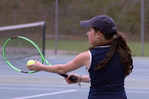 Sandwich High's Taylor Eccleston helped serve up a win at number one doubles against D-Y Friday afternoon at home. Sean Walsh/Capecod.com Sports