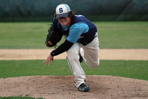 Sandwich Blue Knight Southpaw Will Crowther went the distance in his team's 3-1 win over host Falmouth Wednesday night at Fuller Field. Sean Walsh/Capecod.com Sports