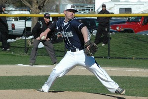 Massachusetts Maritime Academy senior righty Zac Cooney pitched exceptionally well Friday in relief, but Framingham State prevailed, 6-3. Sean Walsh/Capecod.com Sports Photos